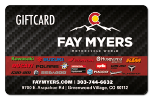 Fay Myers logo with associated brands underneath on a carbon fiber background.